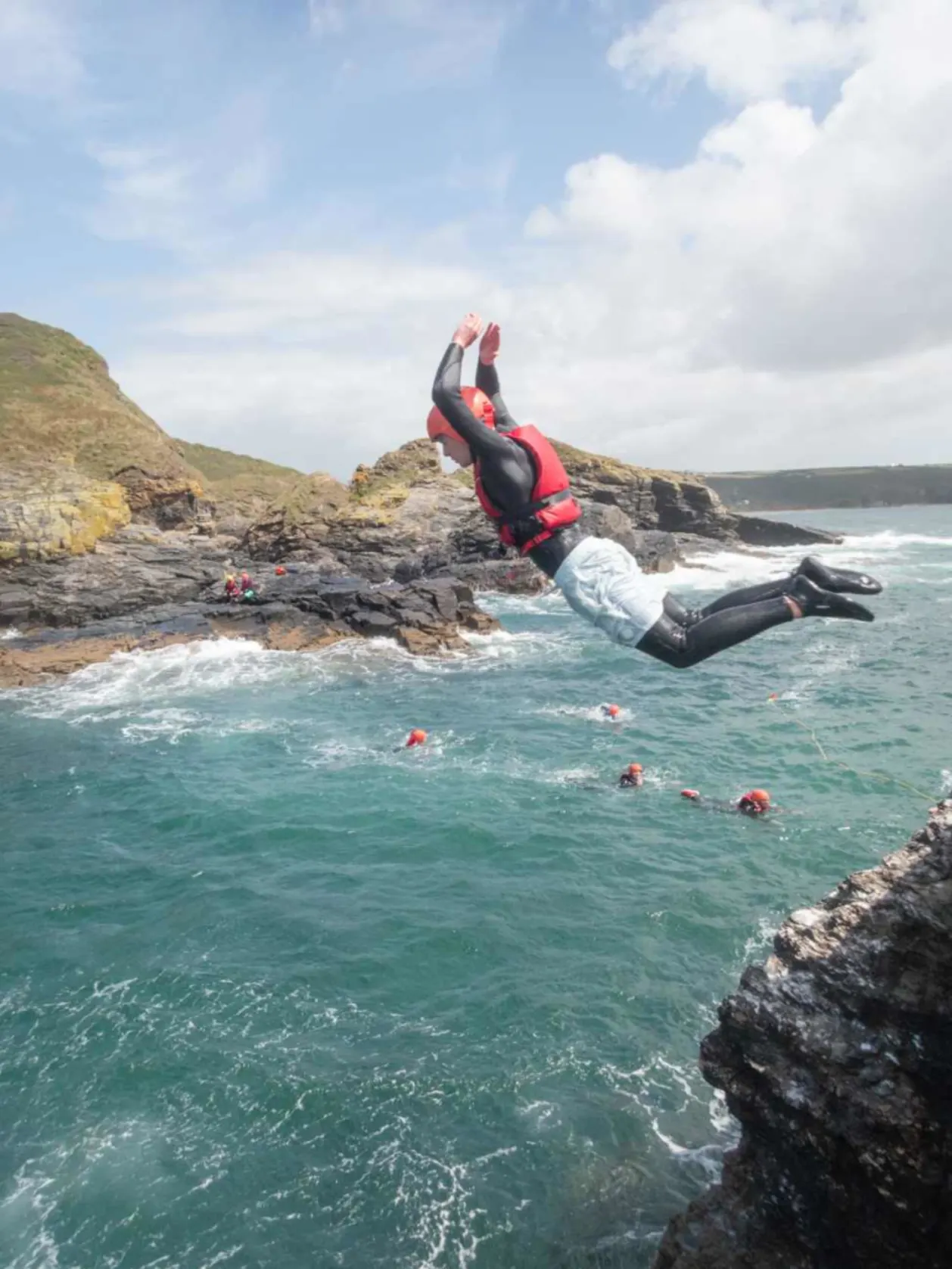 Kernow Coasteering superman jump